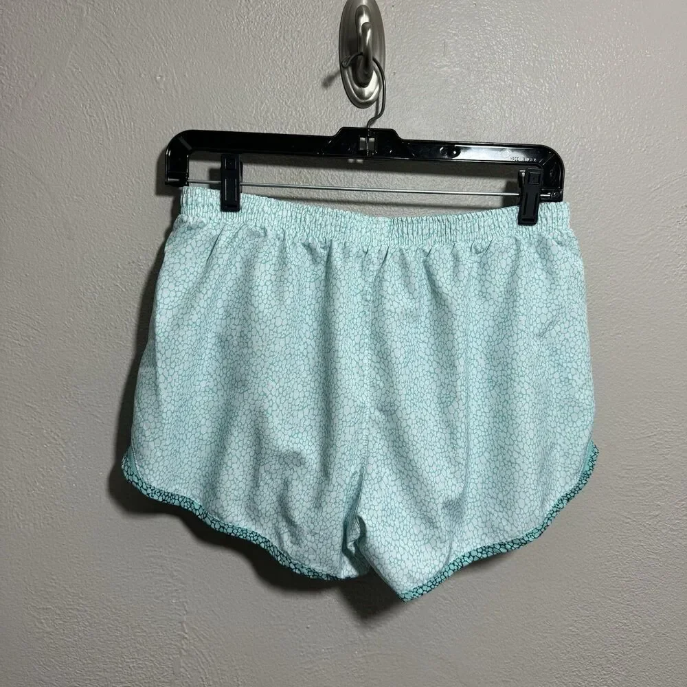 NIKE Womens Sz M Teal Print Dri-FIT Elastic Waist Pull-On Tempo Running Short